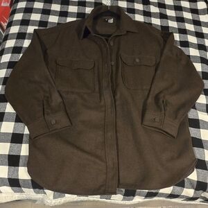 H&M Dark Brown Lightweight Shirt Jacket
